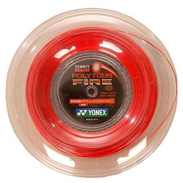 Yonex Polytour Fire 200 M Tennis Reel String Rot 1.25 mm von Yonex