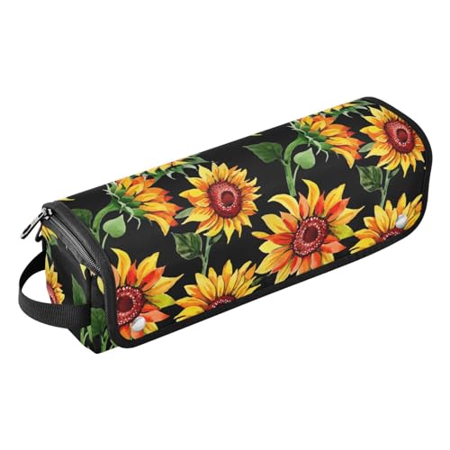 Yoogain Hair Tools Reisetasche mit hitzebeständiger Matte, wasserdichter Lockenstab Reiseetui für Lockenstab Glätteisen, flacher Haartrockner, Wildblume, Gold, Sonnenblume, Blumenmuster, Aquarell, von Yoogain