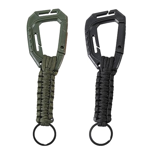 Yooghuge 2 Stück Robuste Paracord Schlüsselanhänger Mit Karabiner Paracord Schlüsselanhänger Für Outdoor Klettern Camping Wandern von Yooghuge