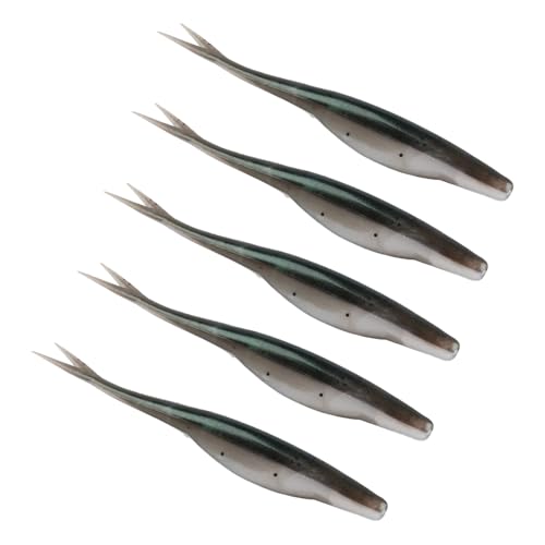 Yooghuge 5Pcs Weiche Angeln Lockt Schwimmende Köder Leicht Split Schwanz Swimbaits Lockt Künstliche Swimbaits Für Salzwasser Angeln von Yooghuge