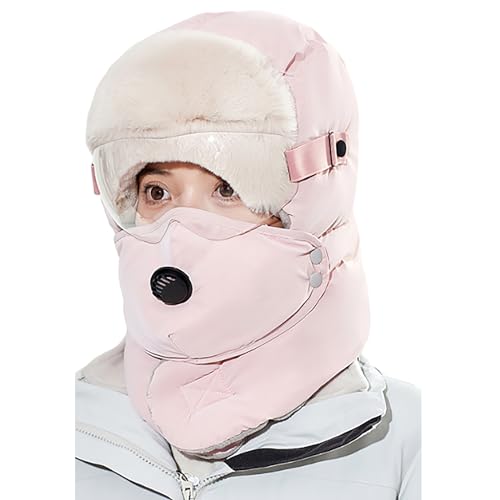 Yooghuge Winter Trapper REIT Maske Skifahren Mit Brille Outdoor Winddicht Jagd Ohrenklappen Kappen Für Frauen Männer von Yooghuge