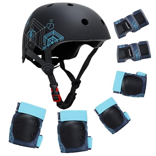 Verstellbarer Fahrradhelm für Kleinkinder im Alter von 3-5-8 Jahren, Jungen und Mädchen Leichtes Sportschutzset mit Knie-Ellenbogen-Handgelenkschützern für Skateboarding/Fahrradfahren/Scooter von YooxArmor