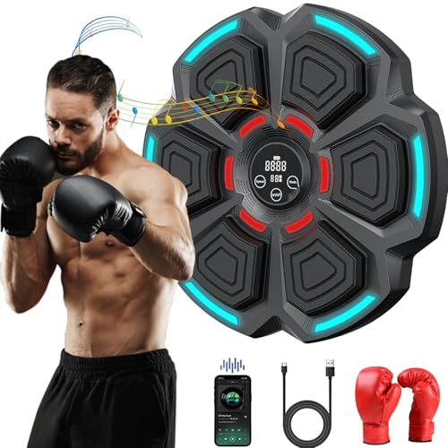 Musik Boxing Machine, Intelligente Boxmaschine Bluetooth Zur Wandmontage für Heimübungen Dekompression, Boxen Training Geräte mit Boxhandschuhen für Kinder, Erwachsene, Heimtraining, Fitnessstudio Musik Boxing Machine, Intelligente Boxmaschine Bluetooth Zur Wandmontage für Heimübungen Dekompression, Boxen Training Geräte mit Boxhandschuhen für Kinder, Erwachsene, Heimtraining, Fitnessstudio von Yopyuenn