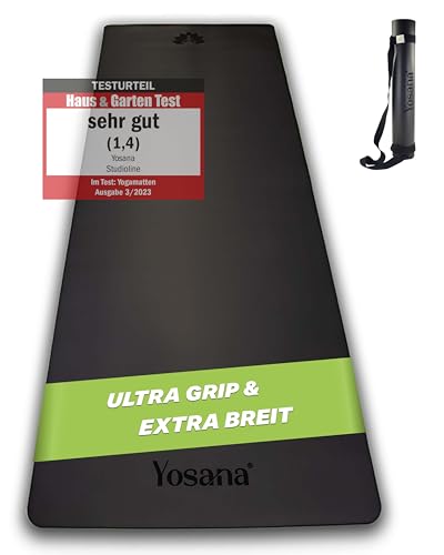 Yosana Yogamatte aus Naturkautschuk | extrem rutschfest | ULTRA GRIP Oberfläche aus ECO PU | extra breit 68cm | inklusive Tragegurt | Yoga matte 183x68cm | 4mm dünn Yosana Yogamatte aus Naturkautschuk | extrem rutschfest | ULTRA GRIP Oberfläche aus ECO PU | extra breit 68cm | inklusive Tragegurt | Yoga matte 183x68cm | 4mm dünn von Yosana