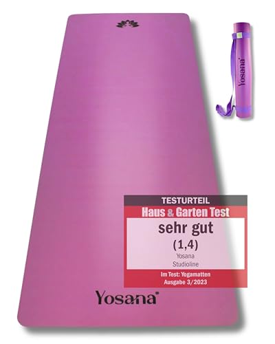 Yosana Yogamatte aus Naturkautschuk | extrem rutschfest | Ultra Grip Oberfläche aus ECO PU | extra breit 68cm | Yoga Matte 183x68cm | 4mm dünn Yosana Yogamatte aus Naturkautschuk | extrem rutschfest | Ultra Grip Oberfläche aus ECO PU | extra breit 68cm | Yoga Matte 183x68cm | 4mm dünn von Yosana