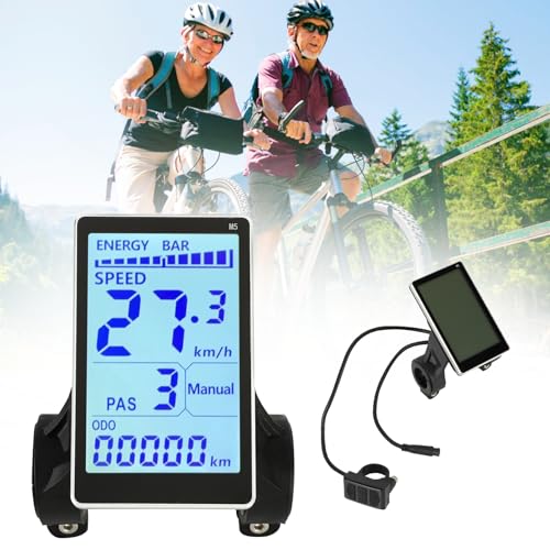 Fahrradcomputer Digital Fahrradtacho, Tachometer Fahrrad IPX6 Wasserdichter Kilometerzähler 24V 36V 48V 60V 6-Kern Radcomputer LCD Bildschirm Kompatibel mit 2.2cm Lenker von Yosoo Health Gear