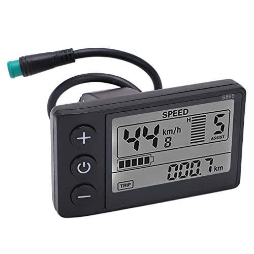 Elektrisches Fahrrad S866 LCD Display Meter 24V 36V 48V Bedienfeld mit Wasserdichtem Plug Meter Conversion Kit, für Scooter Bike Modification Computer Tachometer Elektrisches Fahrrad S866 LCD Display Meter 24V 36V 48V Bedienfeld mit Wasserdichtem Plug Meter Conversion Kit, für Scooter Bike Modification Computer Tachometer von Yosoo Health Gear