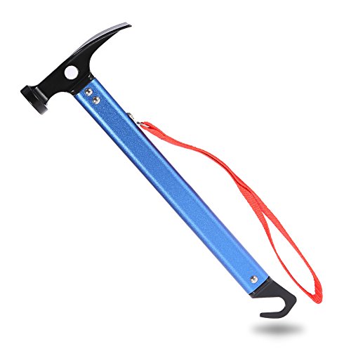 Hammer für Zelte, Multifunktionswerkzeug mit Aluminiumgriff, Hammer und Haken-/Heringzieher in einem, für Camping, Outdooraktivitäten, TRTAZ11A, blau Hammer für Zelte, Multifunktionswerkzeug mit Aluminiumgriff, Hammer und Haken-/Heringzieher in einem, für Camping, Outdooraktivitäten, TRTAZ11A, blau von Yosoo
