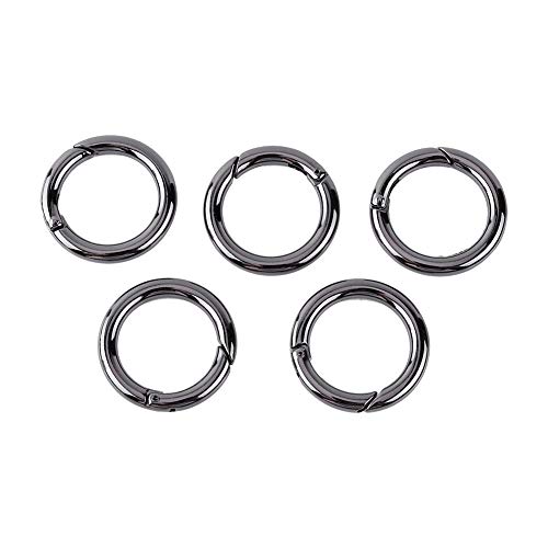 Yosoo Health Gear EDC Ringschnalle Verriegelungskarabiner 5PCS Zinklegierung Runde Karabiner Federschnappclips Haken Schlüsselbund Schlüsselringschnalle von Yosoo Health Gear