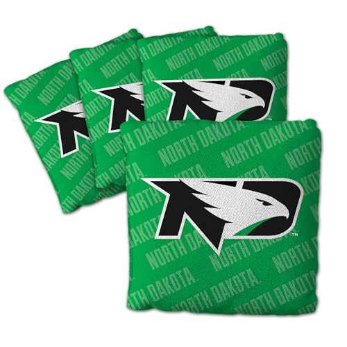 YouTheFan Unisex-Erwachsene Green Cornhole Bags – 4 Stück, North Dakota Fighting Hawk, Grün, Einheitsgröße von YouTheFan