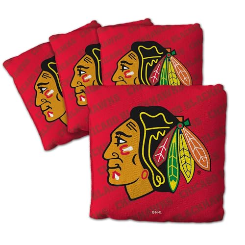 YouTheFan Unisex-Erwachsene Red Cornhole Bags – 4 Stück, Chicago Blackhawks-Rot, Einheitsgröße von YouTheFan