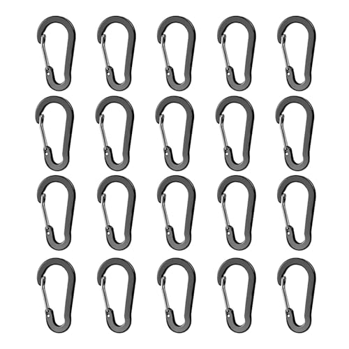 Youding Karabiner-Clip,Karabiner-Clip, 20 Stück tragbare Karabiner, Karabiner Clip Seilverbinder 2 Zoll Aluminiumlegierung Karabiner Federkarabinerhaken für den Außenbereich von Youding