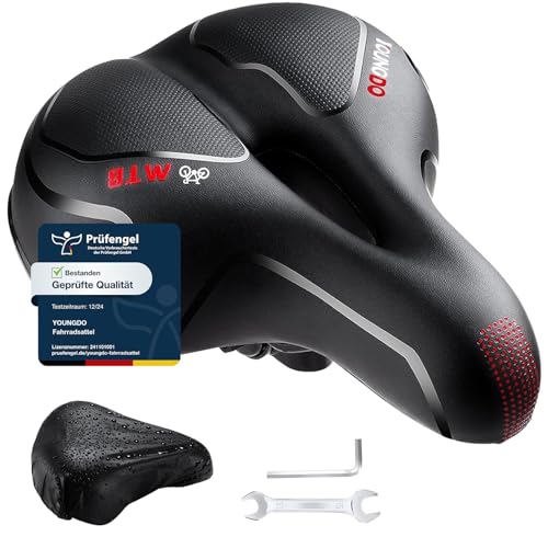 YOUNGDO Fahrradsattel, Gel Fahrradsitz, weicher, komfortabel atmungsaktiv stoßdämpfend, Ergonomisch Fahrrad Sattel mit wasserdichte Abdeckung YOUNGDO Fahrradsattel, Gel Fahrradsitz, weicher, komfortabel atmungsaktiv stoßdämpfend, Ergonomisch Fahrrad Sattel mit wasserdichte Abdeckung von YOUNGDO