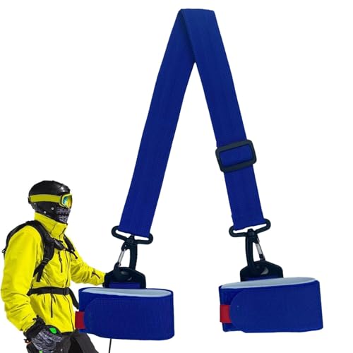 Ski Tragegurt Skirucksack, Ski Carry Strap, Ski Tragehilfe, Verstellbar SKI Schultergurt Hände Frei Haltegurt, Snowboard-Bindungsriemen, Skiriemen, Nylon Skiträgerriemen Für Skis Und Pole von Youngwier