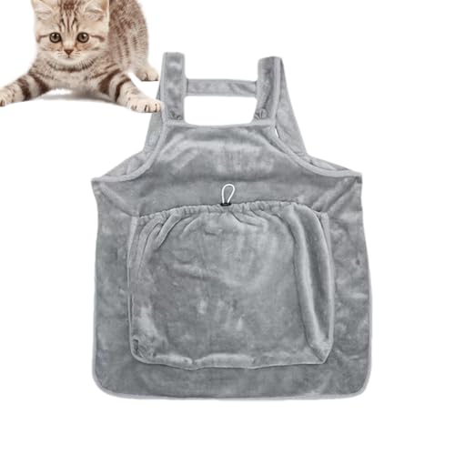 Youngwier Katzenschürze zum Halten der Katze, Katzentragetaschenschürze - Verstellbare Katzenträgerschürze | Schlafsack für Kätzchen aus Korallenfleece mit Verstellbarer Taschengröße für Kätzchen von Youngwier