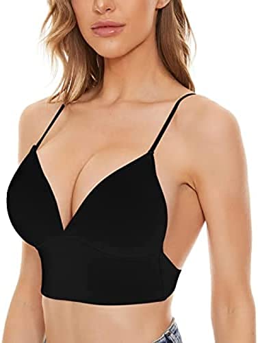 Youning BH für Tiefen Rückenausschnitt, Rückenfreies Kleid BH, Damen Komfort Bralette V-Ausschnitt Top BH Push Up Sexy U-förmiger Lifting BH Ohne Bügel Bustier Rücken BH Unterwäsche von Youning