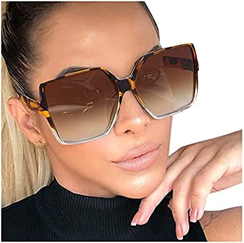 Youning Damen Herren Vintage Retro Groß Sonnenbrille Quadratische Durchsichtige Sonnenbrille Outdoor Brille UV400 Schutz Polarisierte Sonnenbrille für Unisex Gradient Lens Eyewear Sunglasses Youning Damen Herren Vintage Retro Groß Sonnenbrille Quadratische Durchsichtige Sonnenbrille Outdoor Brille UV400 Schutz Polarisierte Sonnenbrille für Unisex Gradient Lens Eyewear Sunglasses von Youning