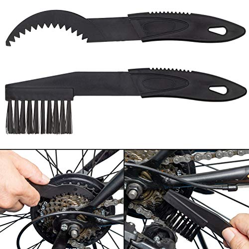 Reinigungsbürsten für Antriebsketten, 2 Pack, schwarz, Nylon Bürstenköpfe, für Fahrrad- und Motorrad-Kette, Kettenreinigungsgerät, Kettenbürste für Kettenglieder, Schaltung, Zahnkranz, Ritzel Bürste von Your Day Mate