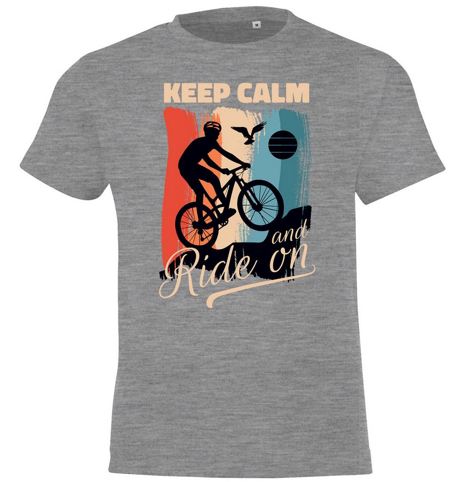 Youth Designz Print-Shirt Keep Calm Fahrrad Kinder T-Shirt mit lustigem Frontprint von Youth Designz