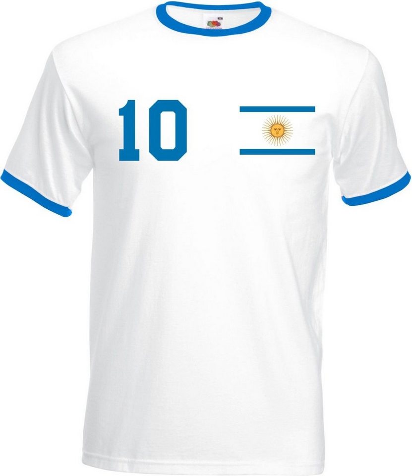Youth Designz T-Shirt Argentinien Herren T-Shirt im Fußball Trikot Look mit trendigem Motiv Youth Designz T-Shirt Argentinien Herren T-Shirt im Fußball Trikot Look mit trendigem Motiv von Youth Designz