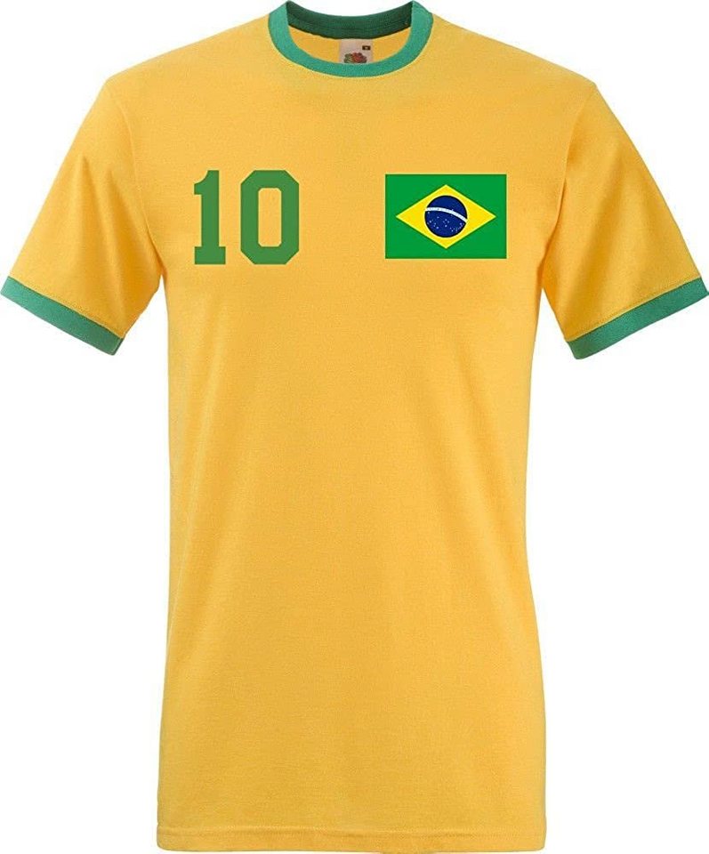 Youth Designz T-Shirt Brasilien Herren T-Shirt im Fußball Trikot Look mit trendigem Motiv Youth Designz T-Shirt Brasilien Herren T-Shirt im Fußball Trikot Look mit trendigem Motiv von Youth Designz