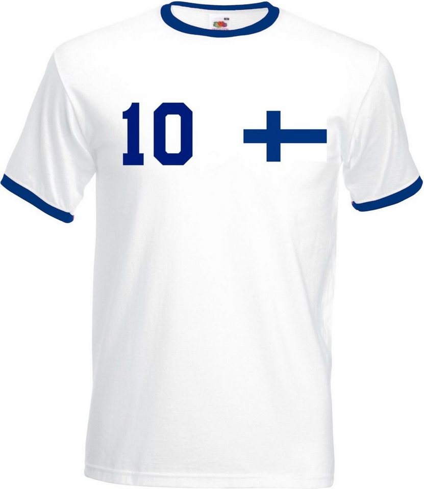 Youth Designz T-Shirt Finnland Herren T-Shirt im Fußball Trikot Look mit trendigem Motiv von Youth Designz