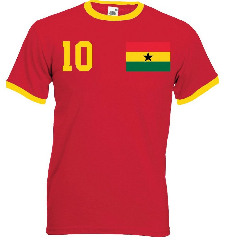 Youth Designz T-Shirt Ghana Herren T-Shirt im Fußball Trikot Look mit trendigem Motiv von Youth Designz