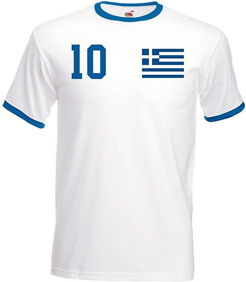 Youth Designz T-Shirt Griechenland Herren T-Shirt im Fußball Trikot Look mit trendigem Motiv von Youth Designz