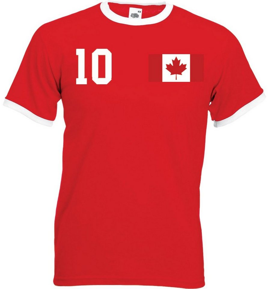 Youth Designz T-Shirt Kanada Herren Shirt im Fußball Trikot Look mit trendigem Frontprint von Youth Designz