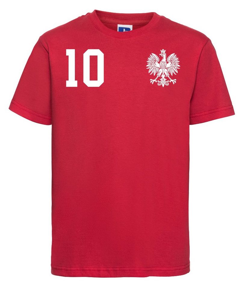 Youth Designz T-Shirt Polen Kinder T-Shirt im Fußball Trikot Look mit trendigem Motiv Youth Designz T-Shirt Polen Kinder T-Shirt im Fußball Trikot Look mit trendigem Motiv von Youth Designz