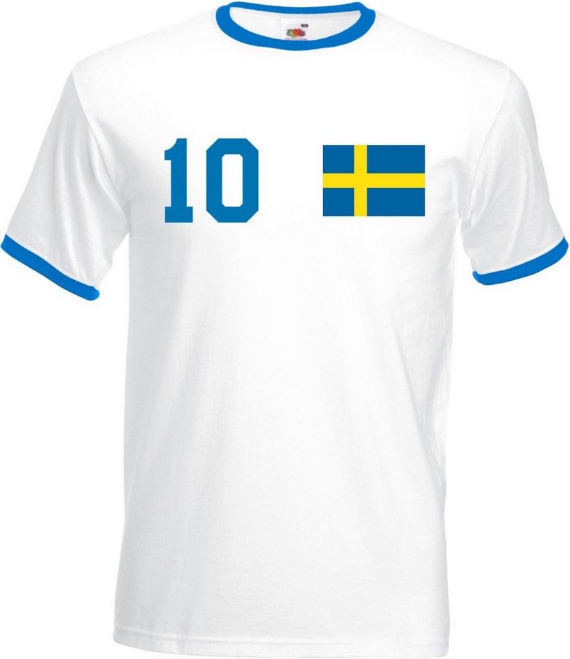 Youth Designz T-Shirt Schweden Herren T-Shirt im Fußball Trikot Look mit trendigem Motiv von Youth Designz