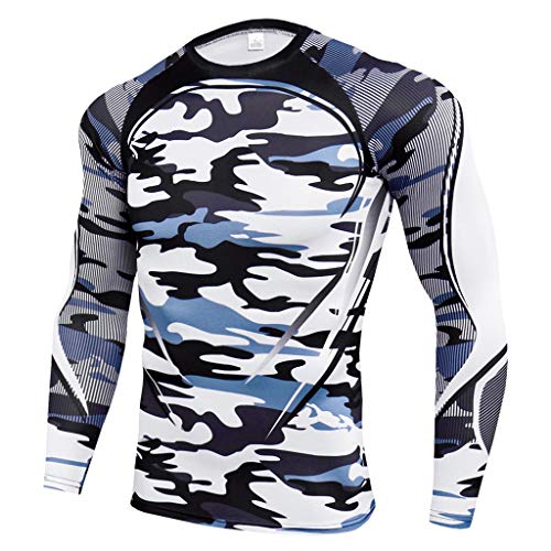 Yowablo Herren Funktionswäsche Thermoaktiv Atmungsaktiv Base Layer Set Outdoor Radsport Running Elastische Fitness Langarm schnell trocknend Tops Lange Hosen Sport Engen Anzug (M,Grau) von Yowablo