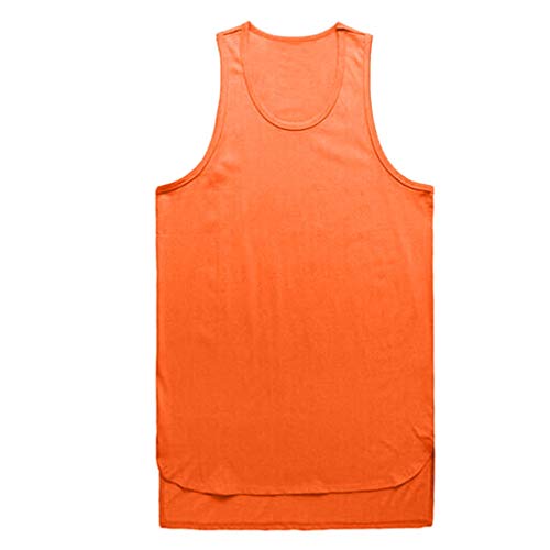 Yowablo Tank Top Herren Ärmellos T-Shirt Tankshirt Casual Tanktop Muskelshirt Oberteile Sport Gym Fitness Tops Lässig Unterhemd Slim Fit Weste Bluse Hemd (XXL,Orange) von Yowablo