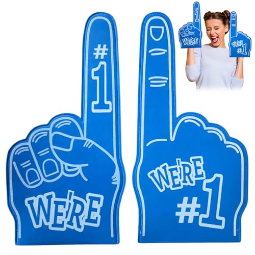 Yoyakie Schaumstofffinger, 2pcs Riesenschaumfinger, 18 Zoll Schaumhände, universeller Cheerleading -Schaumfingerzeiger für Sportveranstaltungen Spiele Blue Foam Finger von Yoyakie