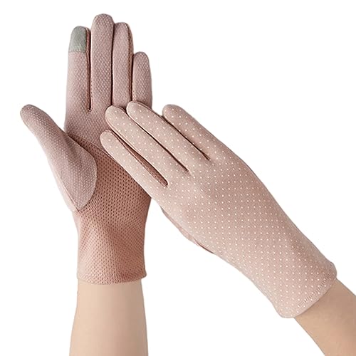 Yoyakie Sonnenschutzhandschuhe UV Sonnenschutzhandschuhe Sonnencreme Vollfinger Handschuhe Fahrhandschuhe für Sommer im Freien 1Pair Pink von Yoyakie