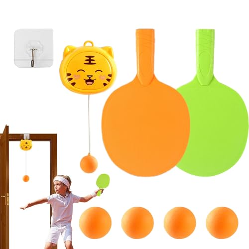 Tischtennis Trainer Set, Tischtennis Trainer Kinder, Verstellbarer Hängendes Tischtennis, Hänge pings-Pong Ball Set Hängende Tischtennisset Spiele Mit Klebehaken Für Kinder von Yplkm