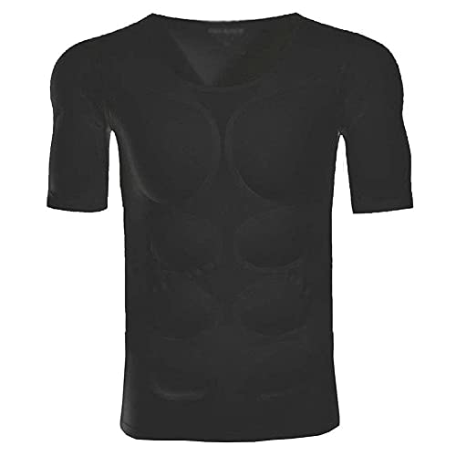 Ypnrd Fake Chest Muscle T-Shirts Schulter Gepolstert Unsichtbar Simulation Abs Muskel Unterhemd Nachahmung Muscle Shirt,Schwarz,L Ypnrd Fake Chest Muscle T-Shirts Schulter Gepolstert Unsichtbar Simulation Abs Muskel Unterhemd Nachahmung Muscle Shirt,Schwarz,L von Ypnrd