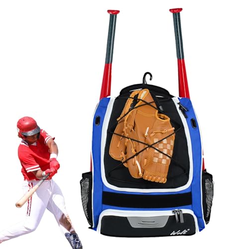 Jugend-Baseball-Ausrüstungstasche, wasserdichte Baseball-Tasche, reißfester Baseball-Rucksack, große Baseball-Ausrüstungstasche, Baseball-Rucksack mit Helmfach von Ysvnlmjy