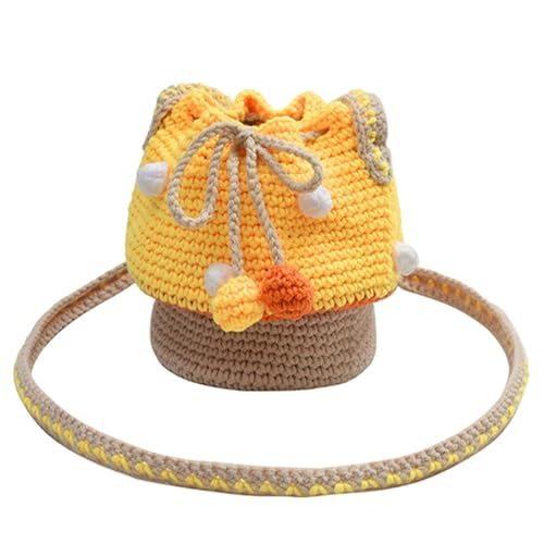 Pilz Kleine Tasche Gestrickte Umhängetasche Multifunktional Gestrickte Geldbörse Damen Stricktasche Pilz Münzbörse Quirky Pilz Geldbörse Lustige Gestrickte Geldbörse Kleine Umhängetasche für Frauen, von Ysvnlmjy