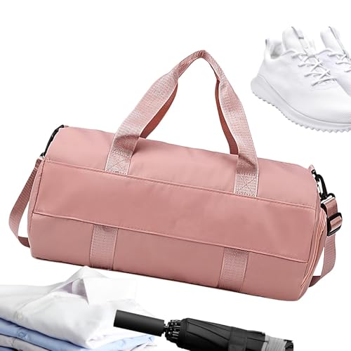 Travel Duffel Bag, Large Capacity Sports Bag, 45x25x25cm Multi Functional Luggage Pouch, with Shoulder Strap, Ideal for Camping, Hiking & Beach Trips, Black, Pink, Green and Gray von Ysvnlmjy