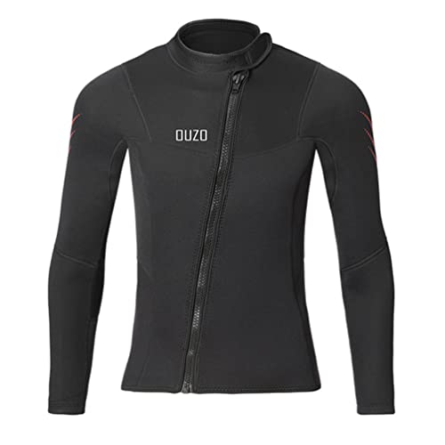 YuanDiann Herren 3MM Neopren Neoprenanzug Jacke Sonnenschutz Taucheranzug Top Schnorcheln Surf Stretch Frontreißverschluss Langarm Warme Bequeme Badeanzüge Schwarz Top XL YuanDiann Herren 3MM Neopren Neoprenanzug Jacke Sonnenschutz Taucheranzug Top Schnorcheln Surf Stretch Frontreißverschluss Langarm Warme Bequeme Badeanzüge Schwarz Top XL von YuanDiann