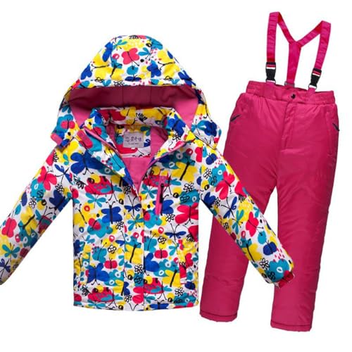 YuanDiann Kinder Skianzug 2 Teiliges Set Skijacke und Skihose Baumwollfüllung Fleece Futter Warm Wasserdicht Snowboarden Jungen Mädchen Schneeanzug für Kinder 110–150 cmBlumenschmetterling 120 YuanDiann Kinder Skianzug 2 Teiliges Set Skijacke und Skihose Baumwollfüllung Fleece Futter Warm Wasserdicht Snowboarden Jungen Mädchen Schneeanzug für Kinder 110–150 cmBlumenschmetterling 120 von YuanDiann