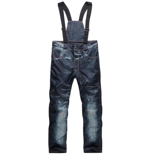 YuanDiann Skihose Denim Jeans Herren Damen Wandern Trekking Outdoor Winter Snowboarden Wasserdicht Winddicht Funktionshosen mit Warmer Baumwollfüllung und Abnehmbarem Riemen Dunkelblau XXL YuanDiann Skihose Denim Jeans Herren Damen Wandern Trekking Outdoor Winter Snowboarden Wasserdicht Winddicht Funktionshosen mit Warmer Baumwollfüllung und Abnehmbarem Riemen Dunkelblau XXL von YuanDiann