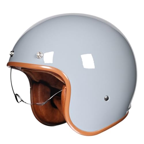 Deutsche Stil Motorrad Halbhelme Retro Jethelm Mit Sonnenblende 3/4 Klassisch Motorradhelm Offener Helm DOT/ECE Zertifizierung Halbschalenhelm Cruiser Chopper Scooter Helm 2,XXL:63-64CM von YuanLiang