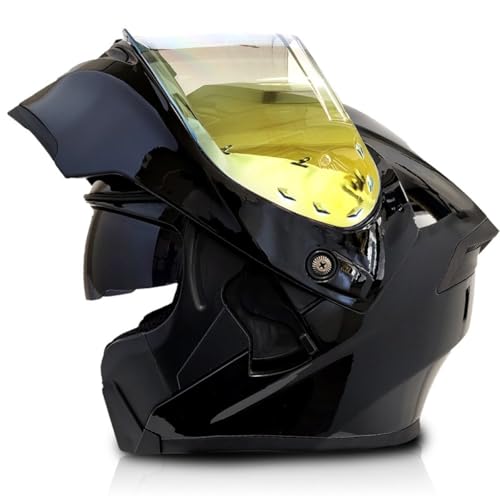 Klapphelm Motorradhelm Integralhelm Mit Doppelvisier Hohe Qualität Motocross Helm Outdoor Schutzhelm ECE-Zugelassen Flip Vollvisierhelm Für Damen Und Herren 23,S:55-56CM von YuanLiang