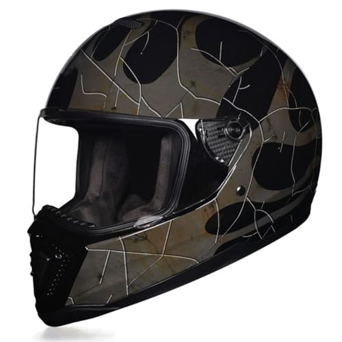 Motorrad Integrierter Helm Sturzhelm DOT/ECE-Zugelassener Motorradhelm Modularer Helm Mit Sonnenblende Vollvisierhelm Motorrad Schutzhelm Für Männer Und Frauen 1,XXL:63-64CM von YuanLiang