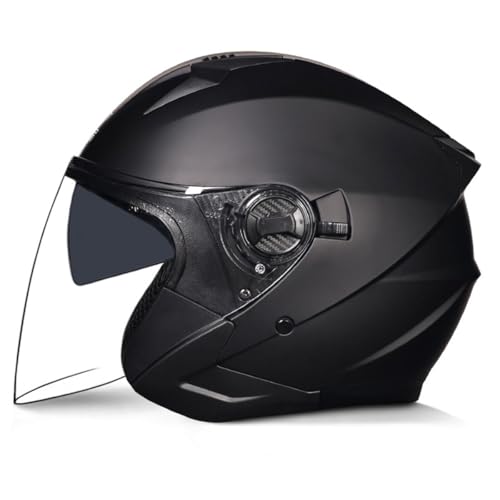 Motorradhelm Halbschalenhelm Vintage Jethelme Mit Doppeltes Moped Scooter Offenem Helm Für Damen Und Herren DOT/ECE-Zertifizierung Deutscher Stil Motorrad Halbhelme 6,XL:61-62CM von YuanLiang