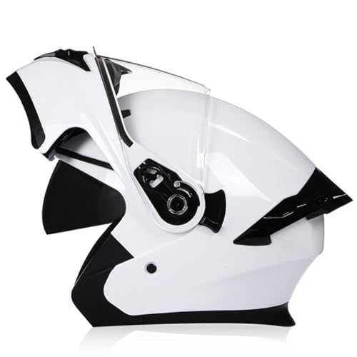 Motorradhelm Integrierter Klapphelm DOT/ECE Zertifiziert Integrierter Helm Motocross Helm Für Männer Und Frauen Mit Doppelvisier Vollvisierhelm Motorrad Schutzhelm 1,XL:61-62CM von YuanLiang