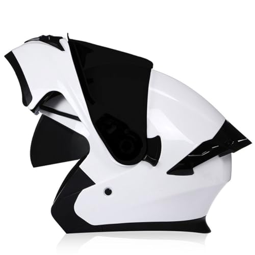 Motorradhelm Integrierter Klapphelm DOT/ECE Zertifiziert Integrierter Helm Motocross Helm Für Männer Und Frauen Mit Doppelvisier Vollvisierhelm Motorrad Schutzhelm 2,L:59-60CM von YuanLiang