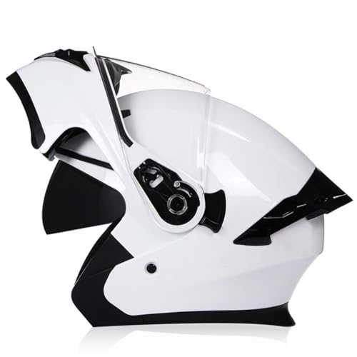 Motorradhelm Klapphelm Motorrad Integralhelm Für Damen Herren Mit Doppelvisier Motocross Helm Rennhelm DOT/ECE Zertifiziert Erwachsene Flip Vollvisierhelm Sturzhelm 4,L:59-60CM von YuanLiang